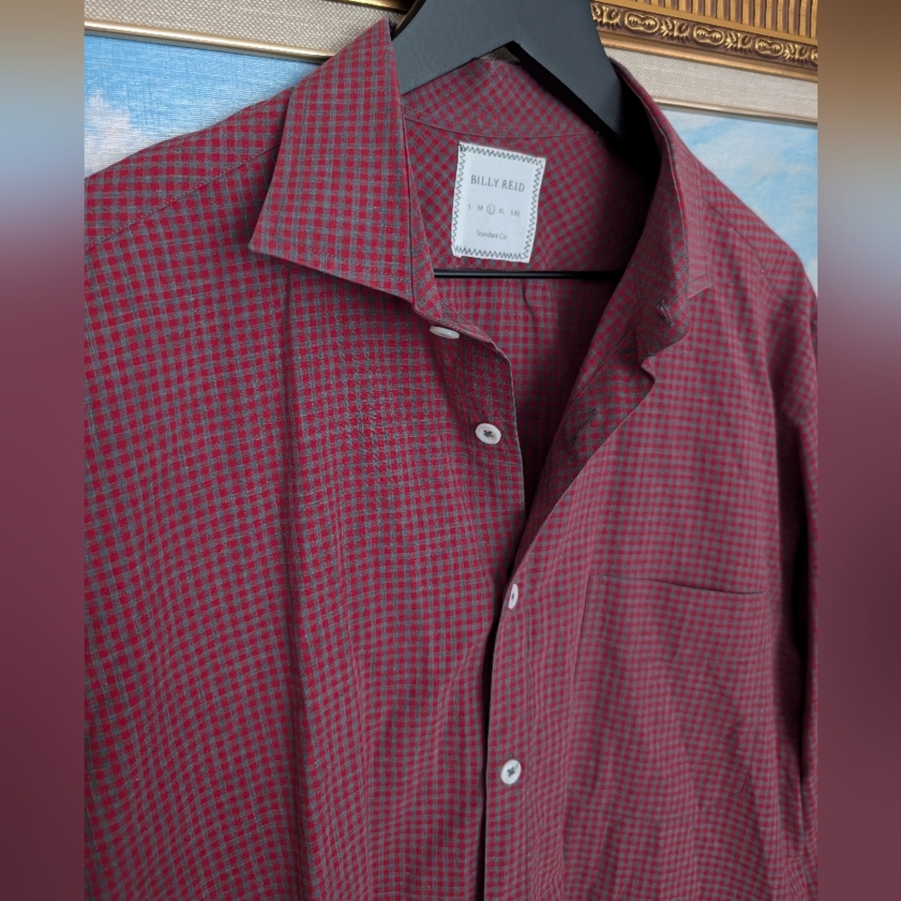 Billy Reid Men's Red Checkered Shirt